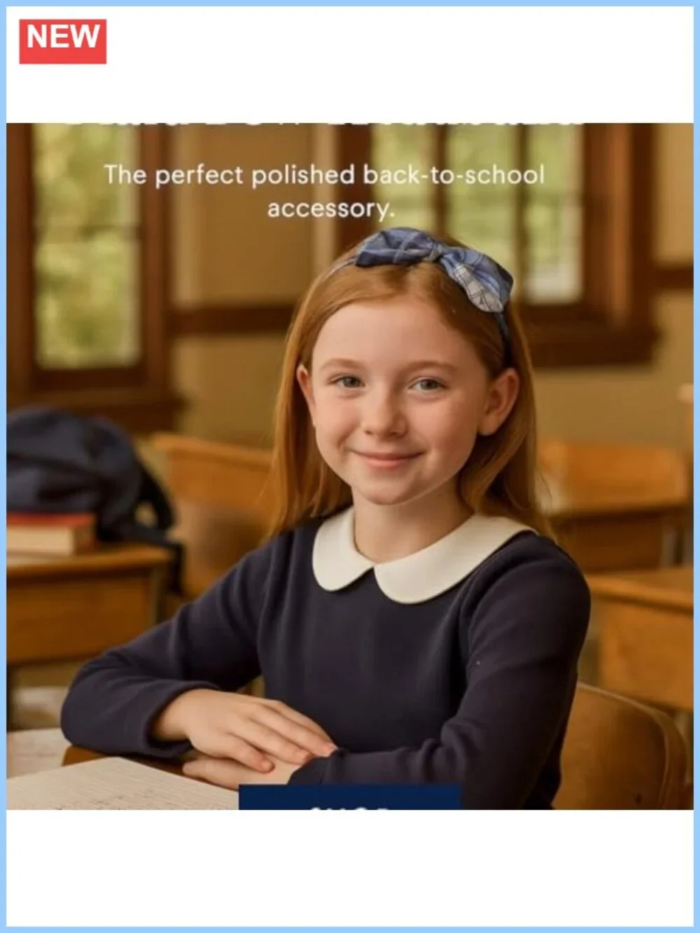 Plaid Bow Headband - Handcrafted Cotton Blend School Hair Accessory
